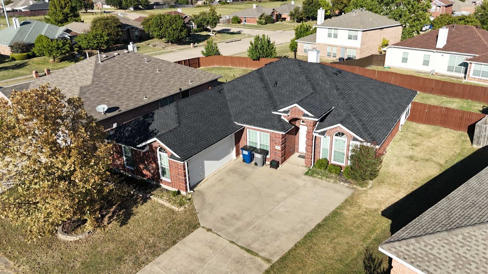 Brick ranch home with a new roof